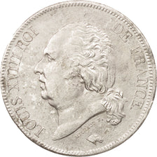 France, Louis XVIII, 5 Francs, 1824, Lille, AU(50-53), Silver, KM:711.13