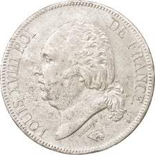 Munten, Frankrijk, Louis XVIII, Louis XVIII, 5 Francs, 1824, Lille, ZF+, Zilver