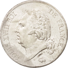 Coin, France, Louis XVIII, Louis XVIII, 5 Francs, 1824, Lille, AU(55-58)