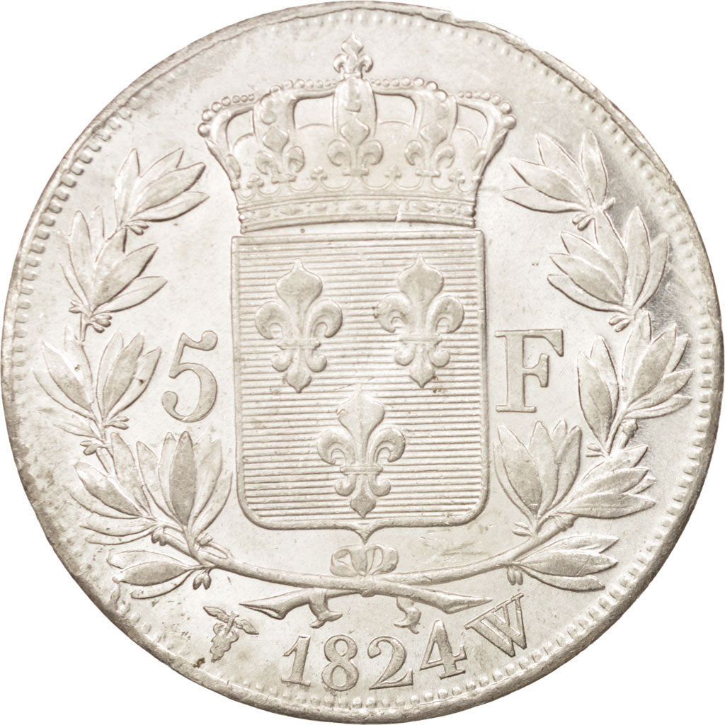 Münze, Frankreich, Louis XVIII, Louis XVIII, 5 Francs, 1824, Lille, VZ, Silber