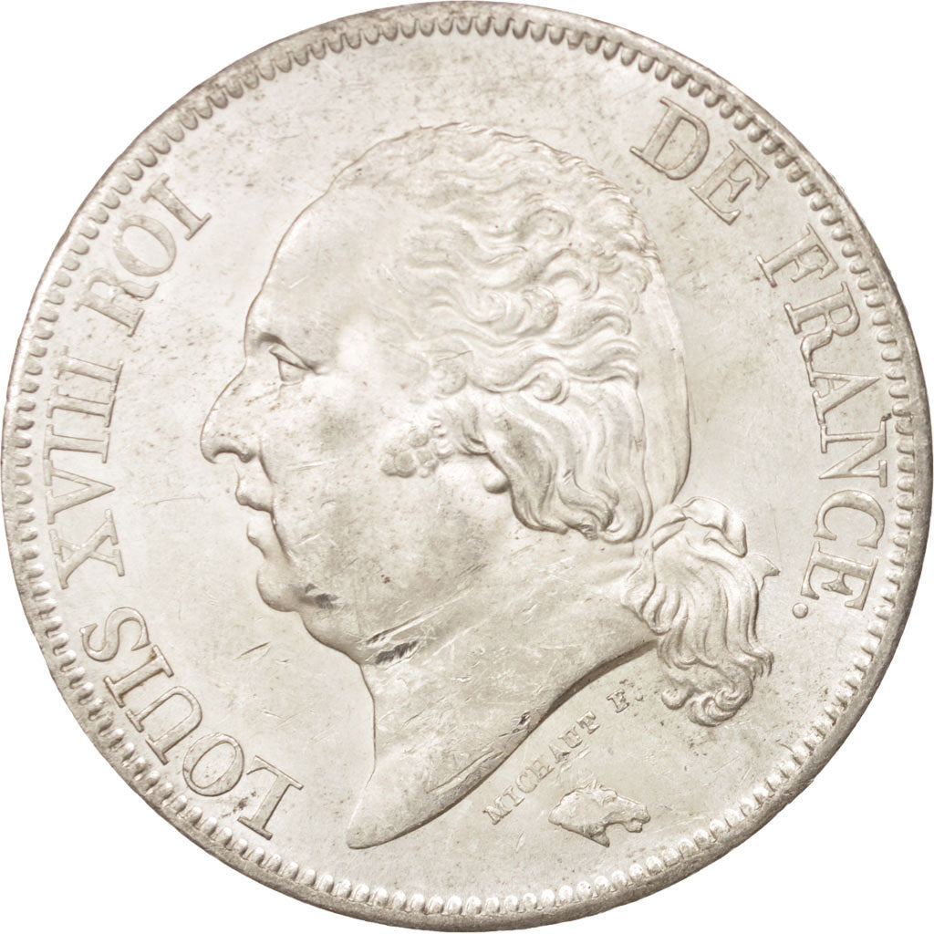 Moneta, Francia, Louis XVIII, Louis XVIII, 5 Francs, 1824, Lille, SPL-, Argento
