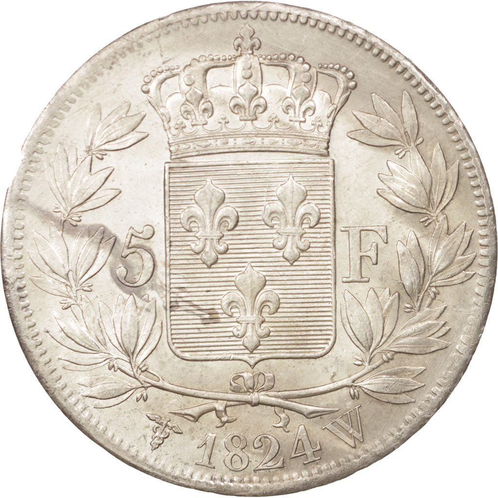 Monnaie, France, Louis XVIII, Louis XVIII, 5 Francs, 1824, Lille, SUP, Argent