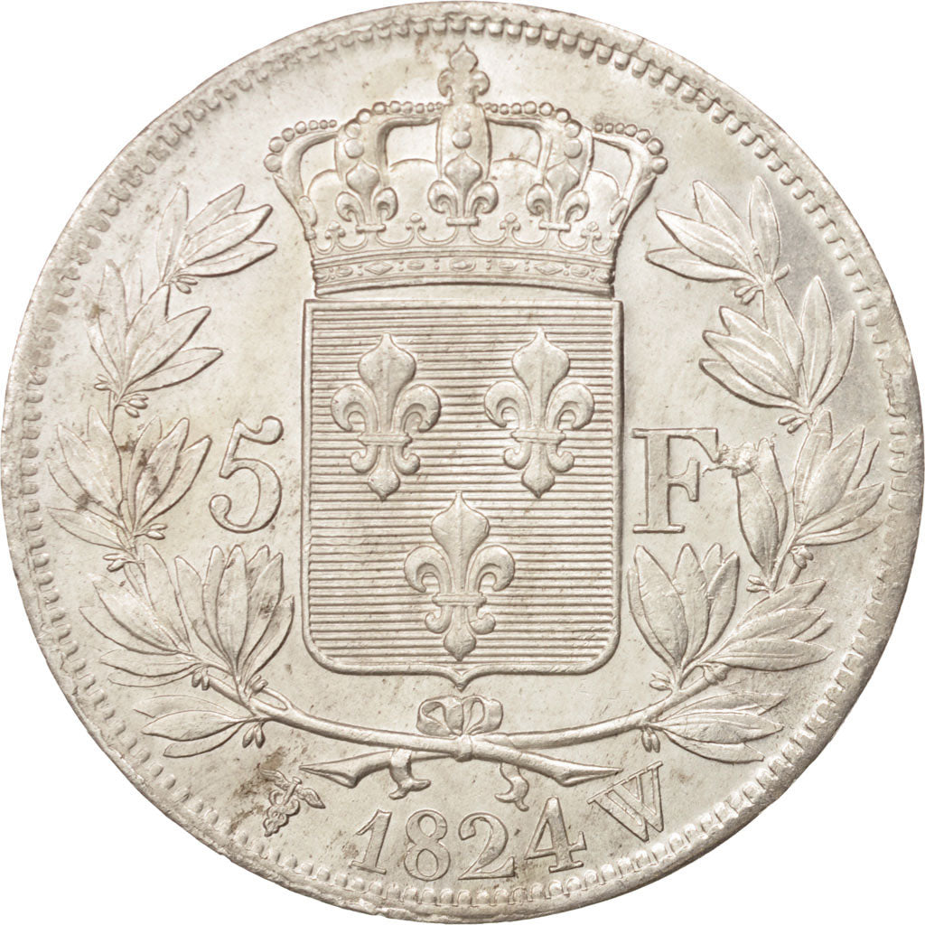 Coin, France, Louis XVIII, Louis XVIII, 5 Francs, 1824, Lille, MS(60-62)