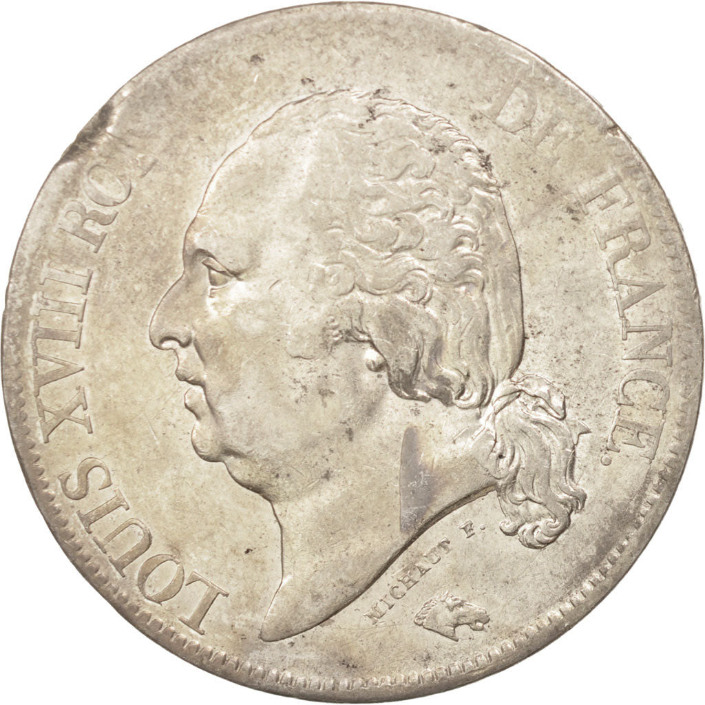 Coin, France, Louis XVIII, Louis XVIII, 5 Francs, 1816, Rouen, EF(40-45)