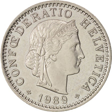 Coin, Switzerland, 20 Rappen, 1989, Bern, MS(63), Copper-nickel, KM:29a
