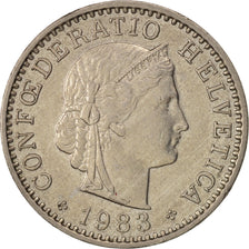 Switzerland, 20 Rappen, 1983, Bern, AU(55-58), Copper-nickel, KM:29a