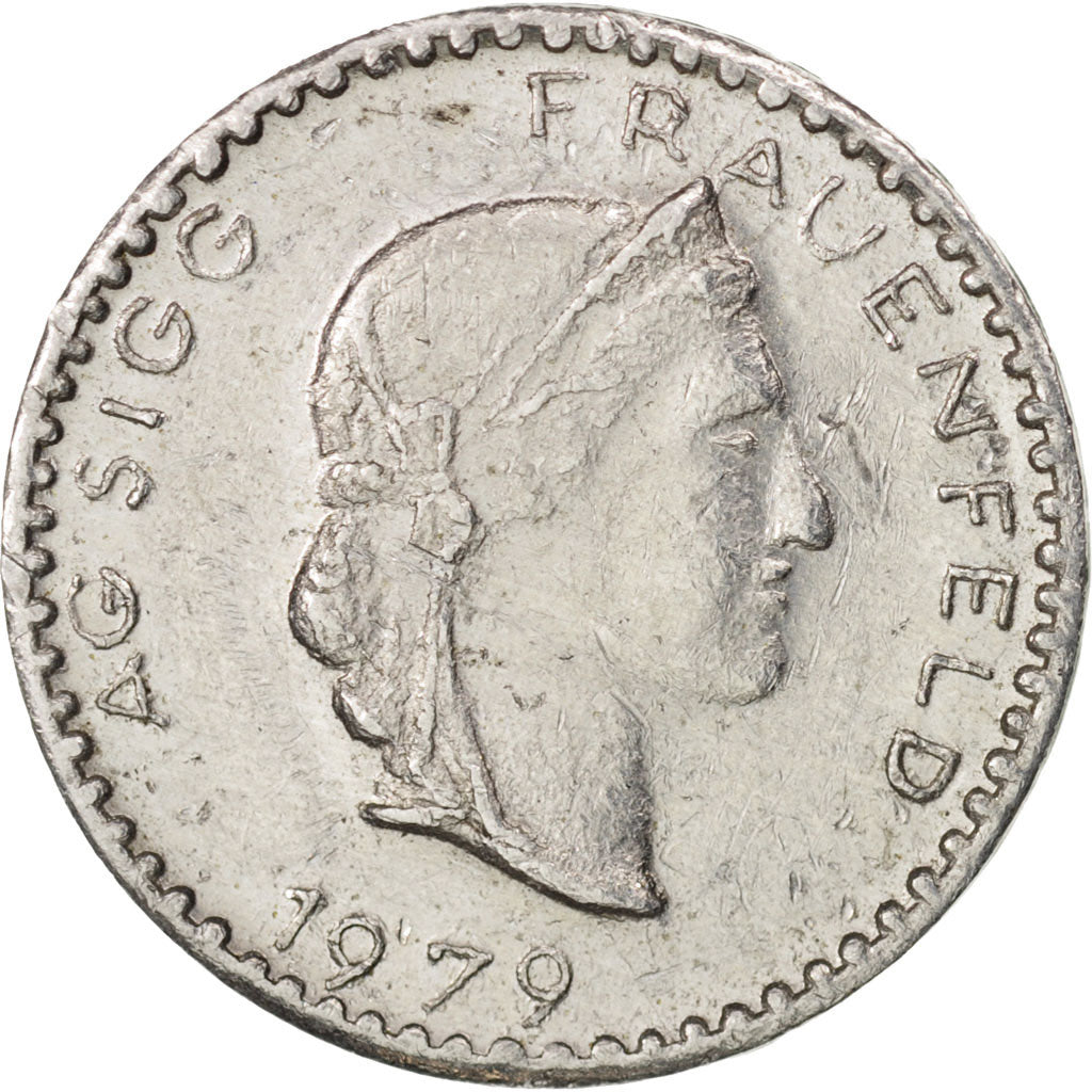 Coin, Switzerland, 20 Rappen, 1979, EF(40-45), Aluminum