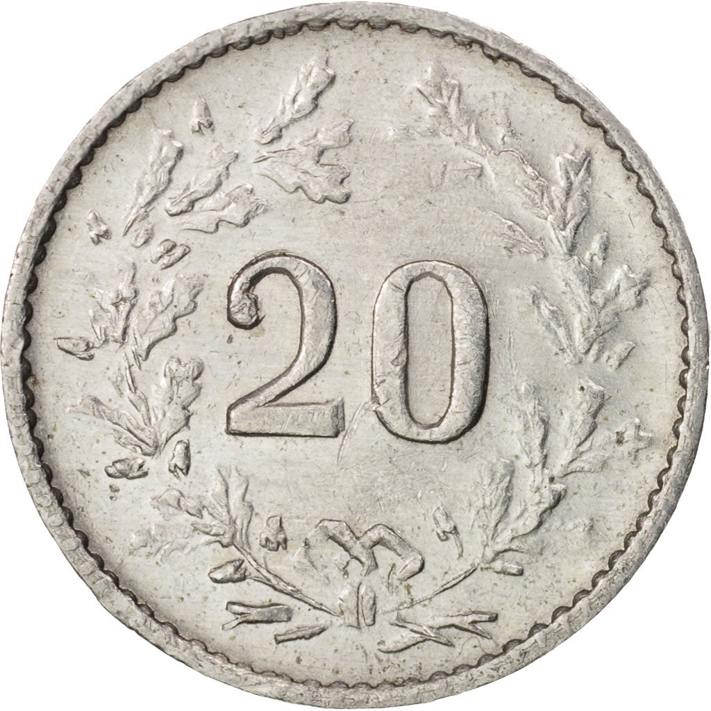 Coin, Switzerland, 20 Rappen, 1979, EF(40-45), Aluminum
