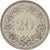 Coin, Switzerland, 20 Rappen, 1975, Bern, MS(63), Copper-nickel, KM:29a