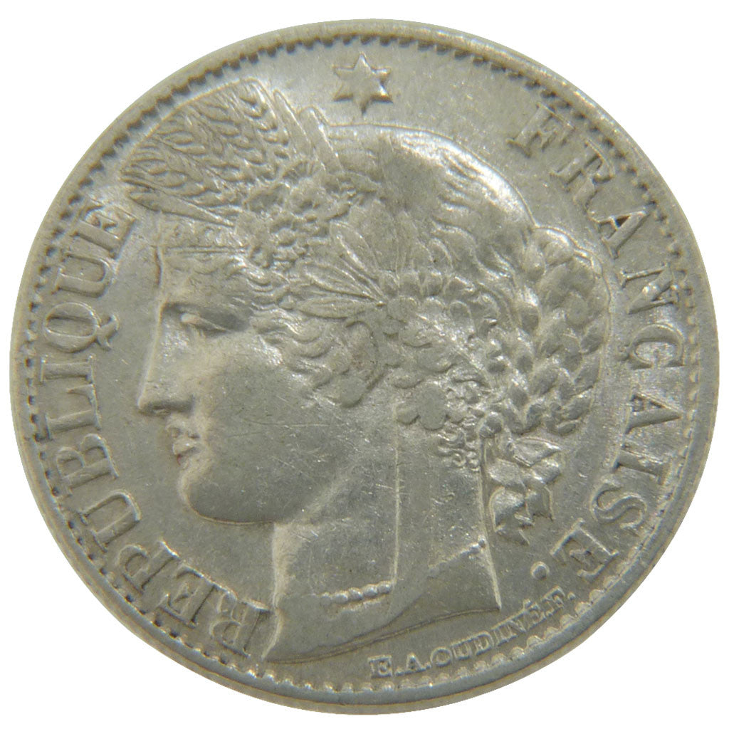 FRANCE, Cérès, 50 Centimes, 1887, Paris, KM #834.1, AU(50-53), Silver, 18, G...