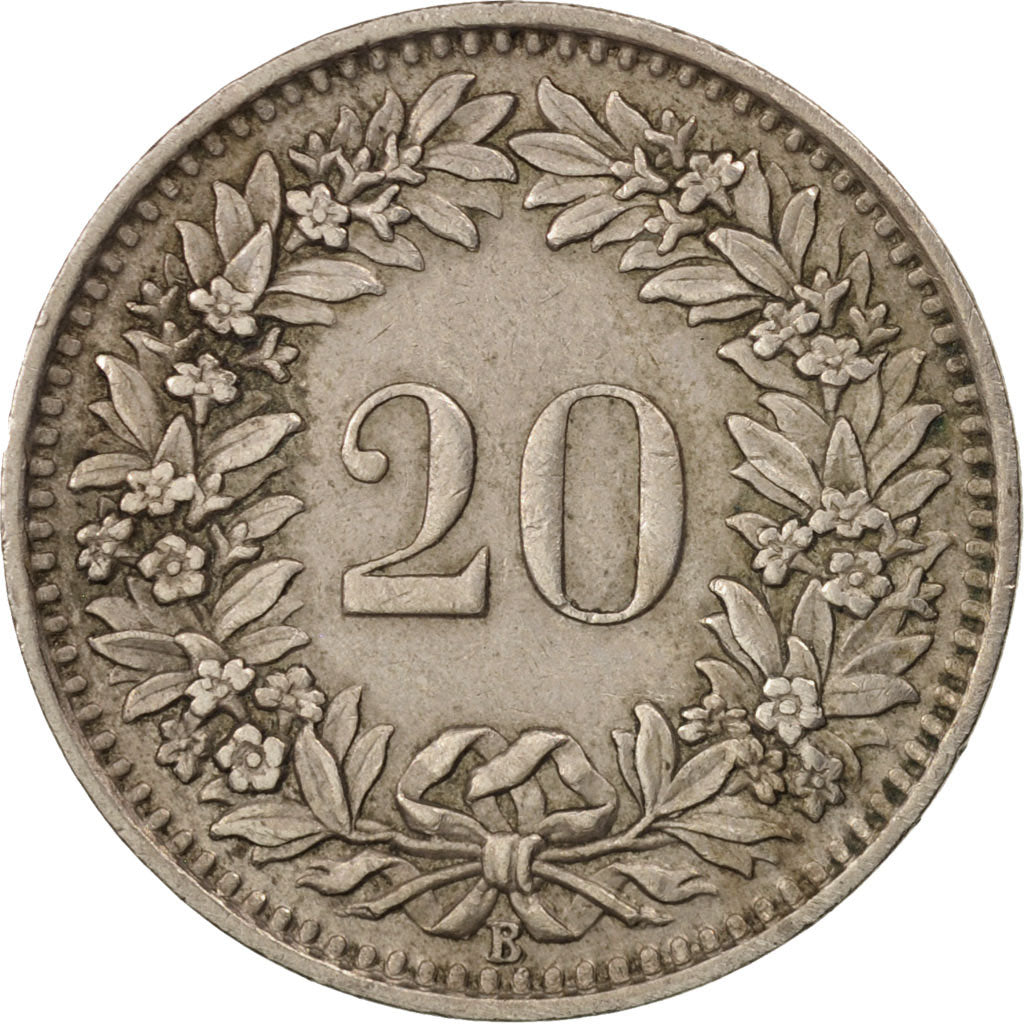 Moneta, Svizzera, 20 Rappen, 1950, Bern, BB+, Rame-nichel, KM:29a