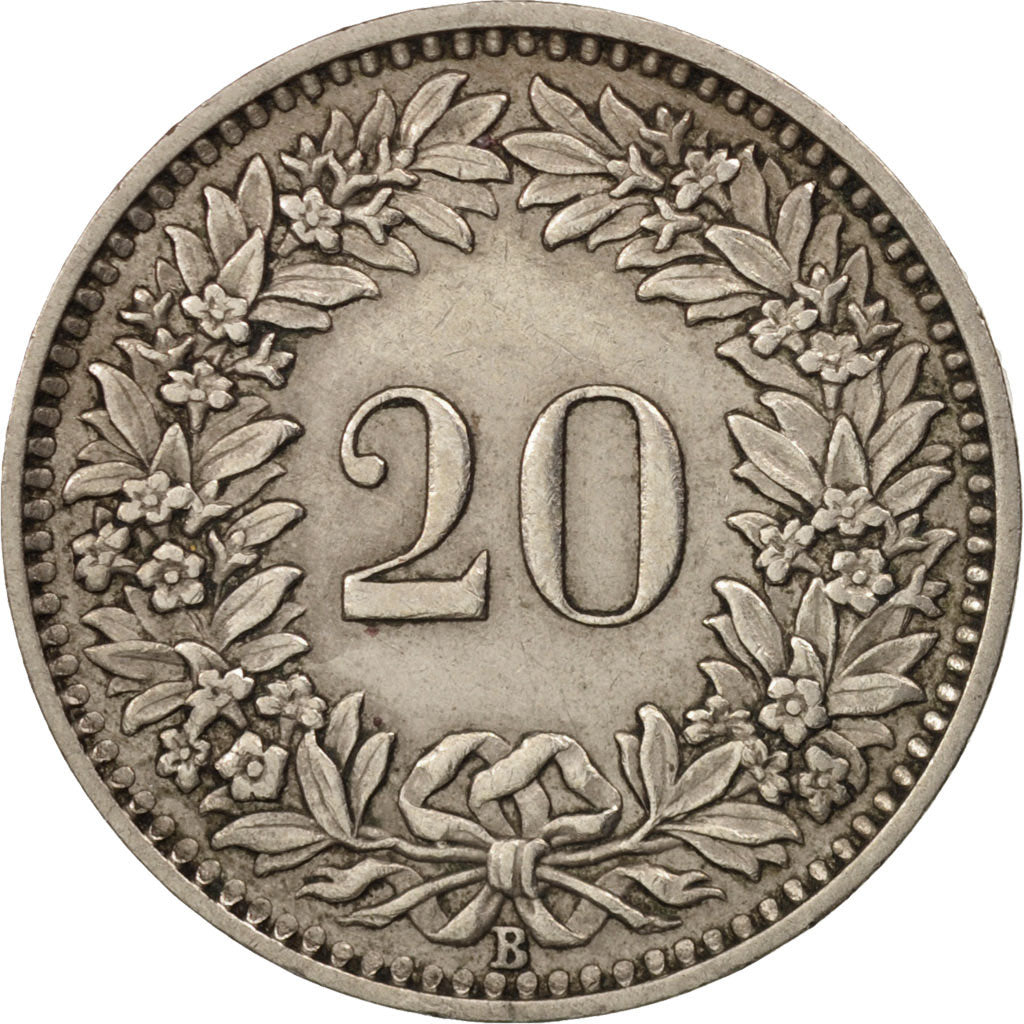 Münze, Schweiz, 20 Rappen, 1939, Bern, SS+, Copper-nickel, KM:29a