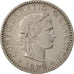 Switzerland, 20 Rappen, 1896, Bern, EF(40-45), Nickel, KM:29