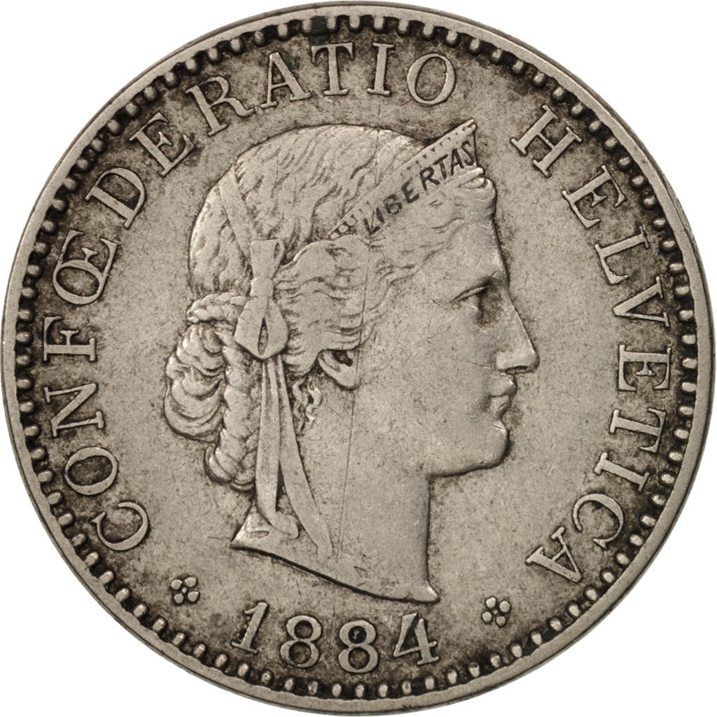 Moneta, Svizzera, 20 Rappen, 1884, Bern, BB, Nichel, KM:29