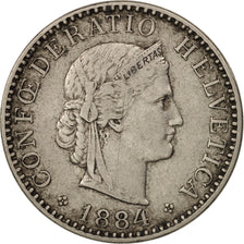 Moneta, Svizzera, 20 Rappen, 1884, Bern, BB, Nichel, KM:29
