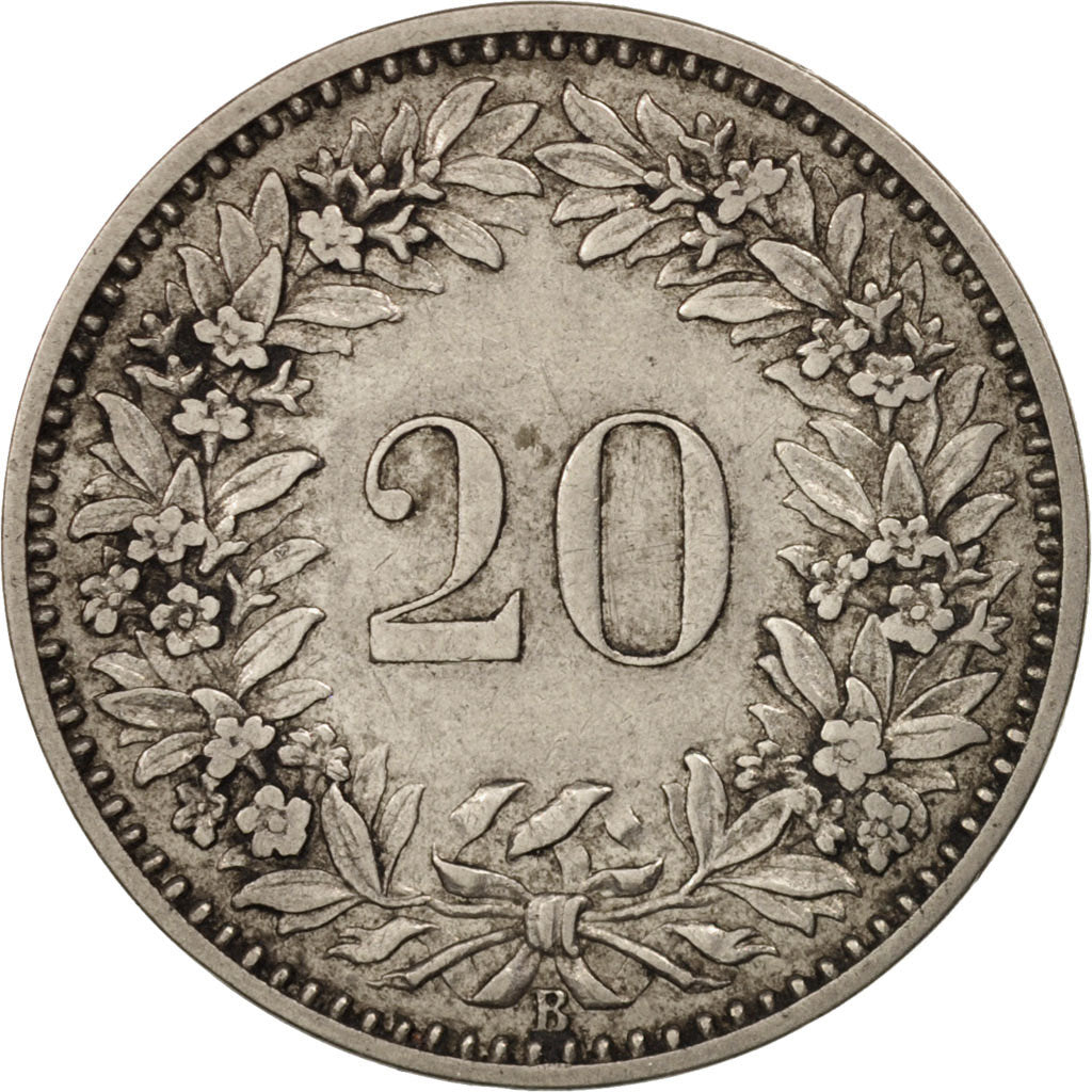 Moneta, Svizzera, 20 Rappen, 1884, Bern, BB, Nichel, KM:29