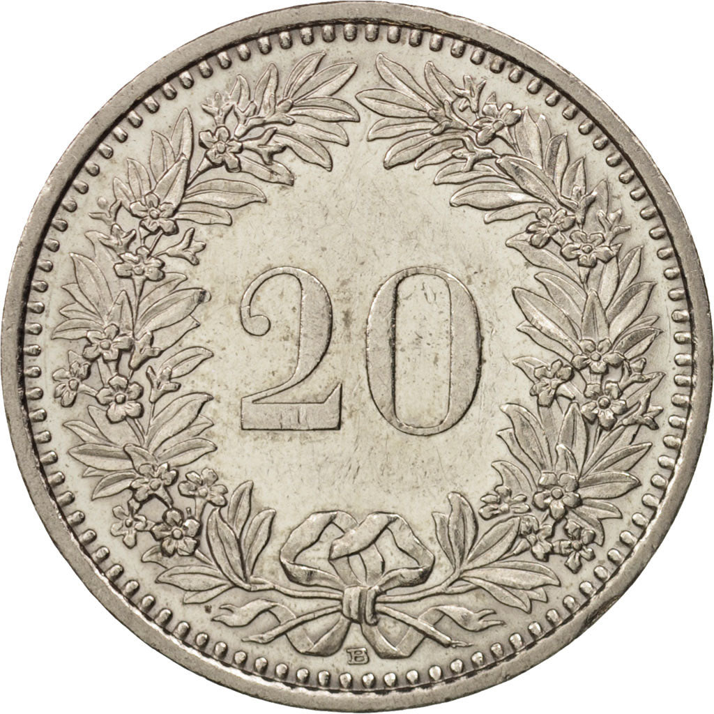 Moneta, Svizzera, 20 Rappen, 1993, Bern, SPL+, Rame-nichel, KM:29a