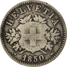Monnaie, Suisse, 20 Rappen, 1850, Strasbourg, B+, Billon, KM:7