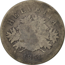 Suisse, 20 Rappen, 1851, Strasbourg, B, Billon, KM:7