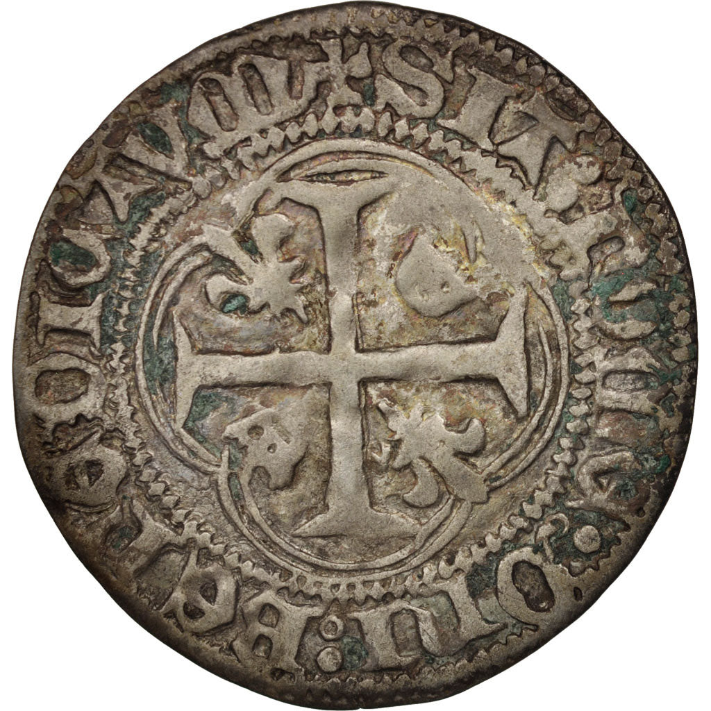 Coin, France, Charles VII, Blanc à la couronne, Chinon, EF(40-45), Billon