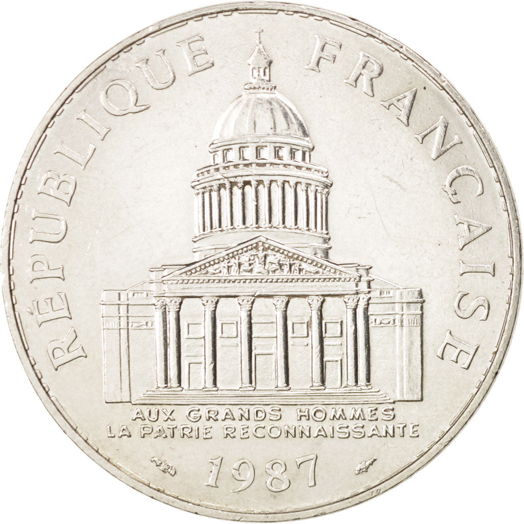 Moneda, Francia, Panthéon, 100 Francs, 1987, Paris, EBC+, Plata, KM:951.1
