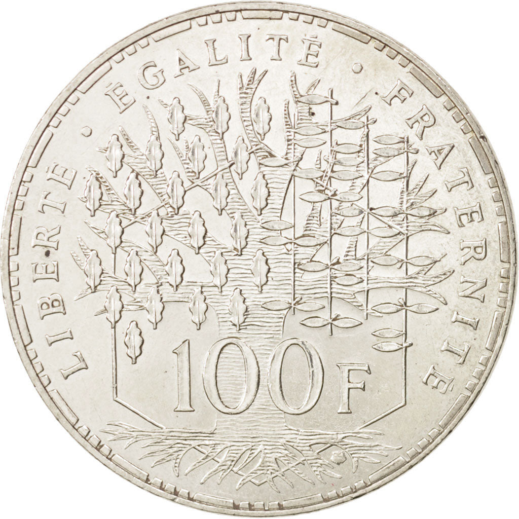 Moneda, Francia, Panthéon, 100 Francs, 1987, Paris, EBC+, Plata, KM:951.1