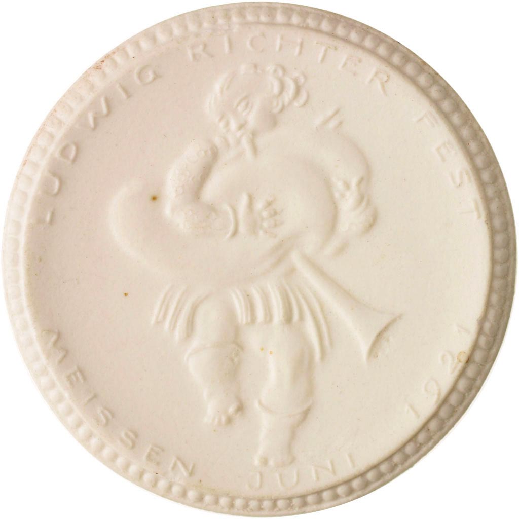 Germany, 10 Mark Ludwig Richter, 1921, Meissen, MS(64), Porcelain