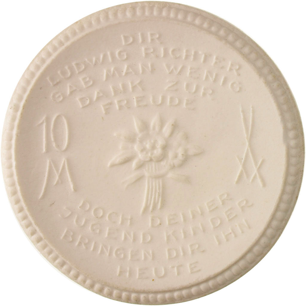 Germany, 10 Mark Ludwig Richter, 1921, Meissen, MS(64), Porcelain