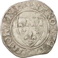 France, Charles VI, Blanc Guénar, Saint-Quentin, TB, Billon, Duplessy:377A