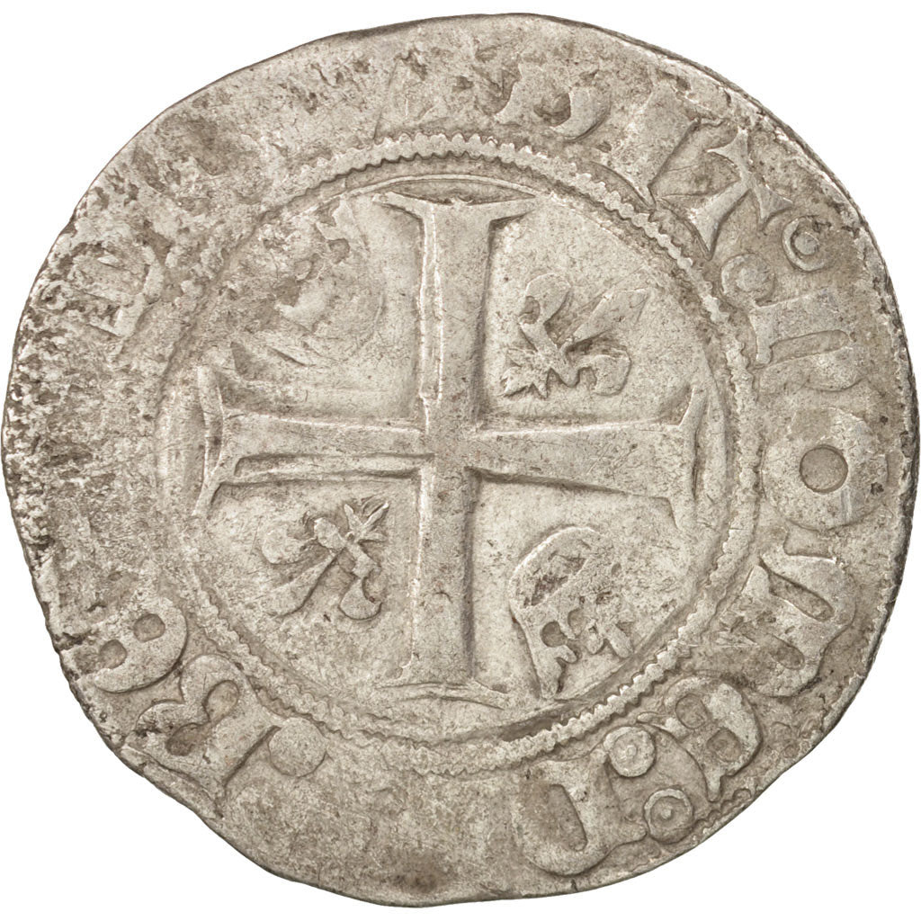 France, Charles VI, Blanc Guénar, Saint-Quentin, VF(20-25), Duplessy:377A