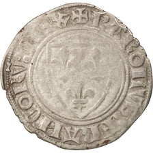 France, Charles VI, Blanc Guénar, Tournai, VF(20-25), Duplessy:377A