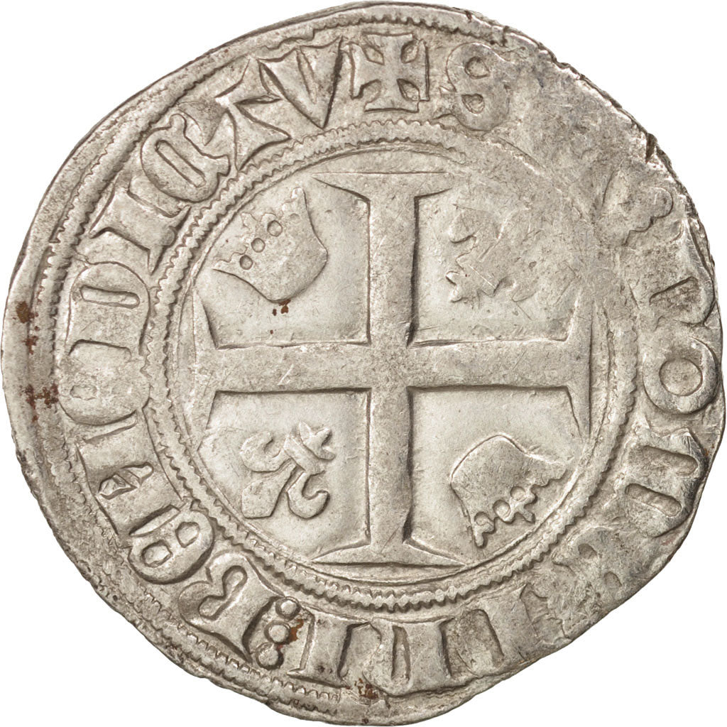 France, Charles VI, Blanc Guénar, Tournai, EF(40-45), Duplessy:377A
