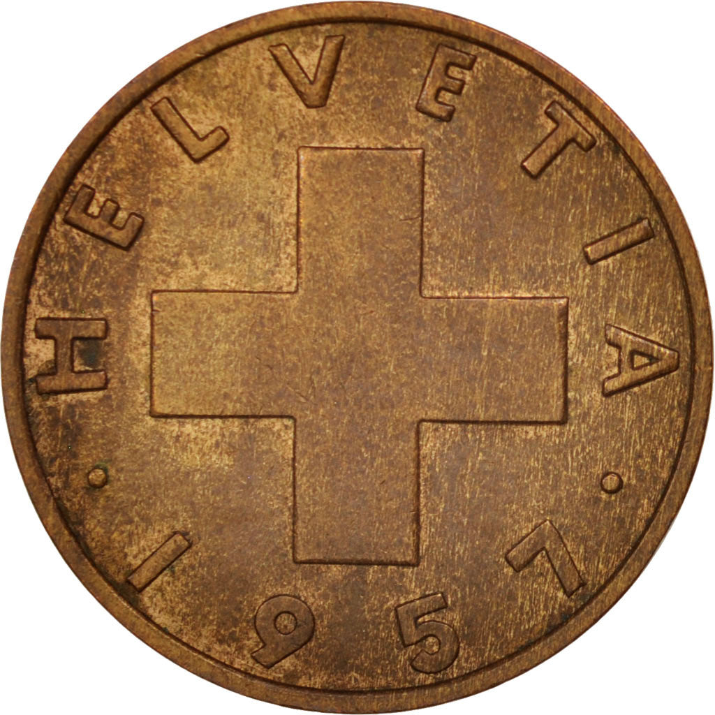 Coin, Switzerland, 2 Rappen, 1957, Bern, AU(50-53), Bronze, KM:47