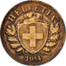 Coin, Switzerland, 2 Rappen, 1914, Bern, AU(50-53), Bronze, KM:4.2