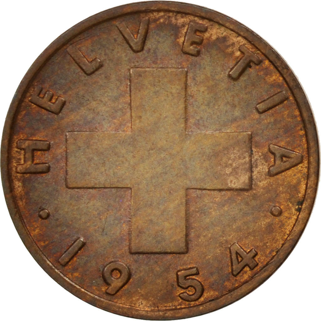 Münze, Schweiz, Rappen, 1954, Bern, SS+, Bronze, KM:46