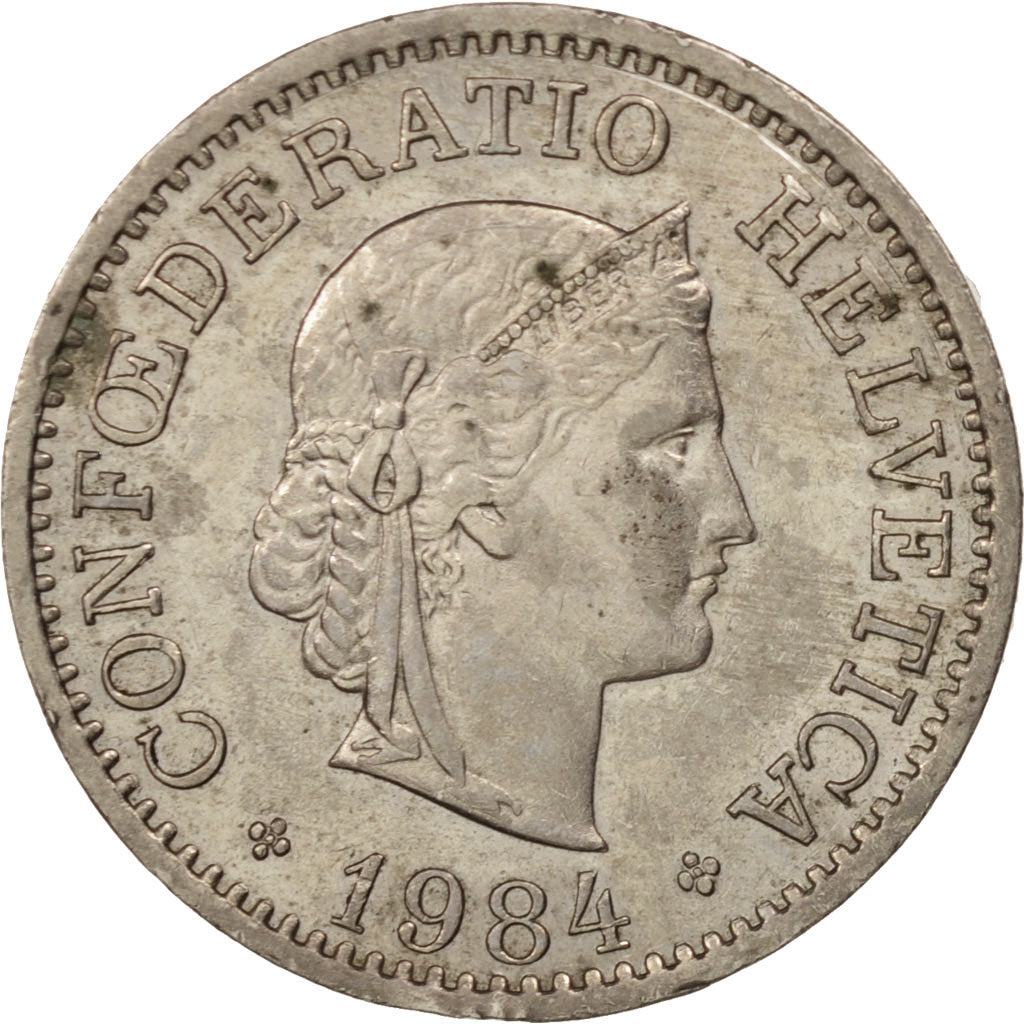Munten, Zwitserland, 10 Rappen, 1984, Bern, PR+, Copper-nickel, KM:27