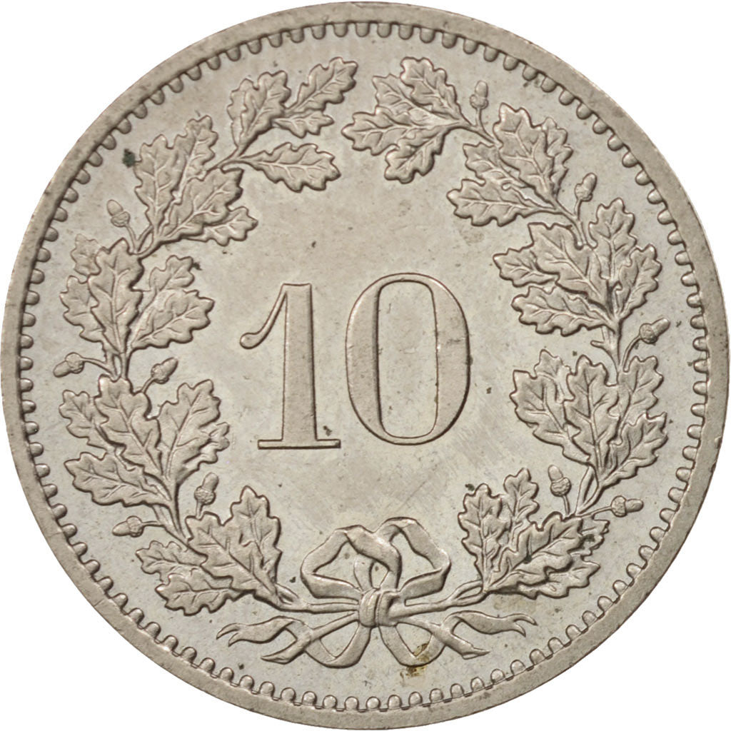 Münze, Schweiz, 10 Rappen, 1982, Bern, UNZ, Copper-nickel, KM:27