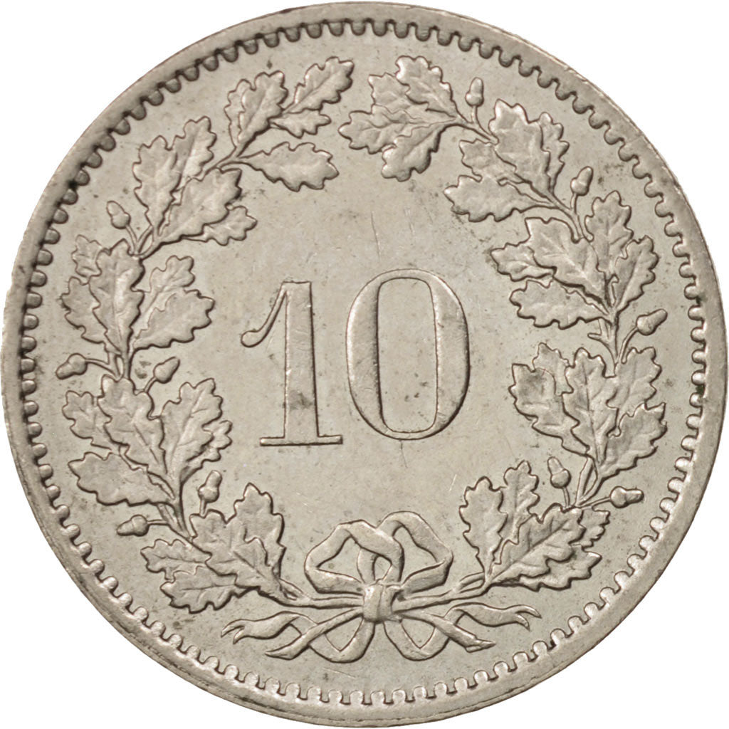 Moneta, Szwajcaria, 10 Rappen, 1981, Bern, MS(63), Miedź-Nikiel, KM:27