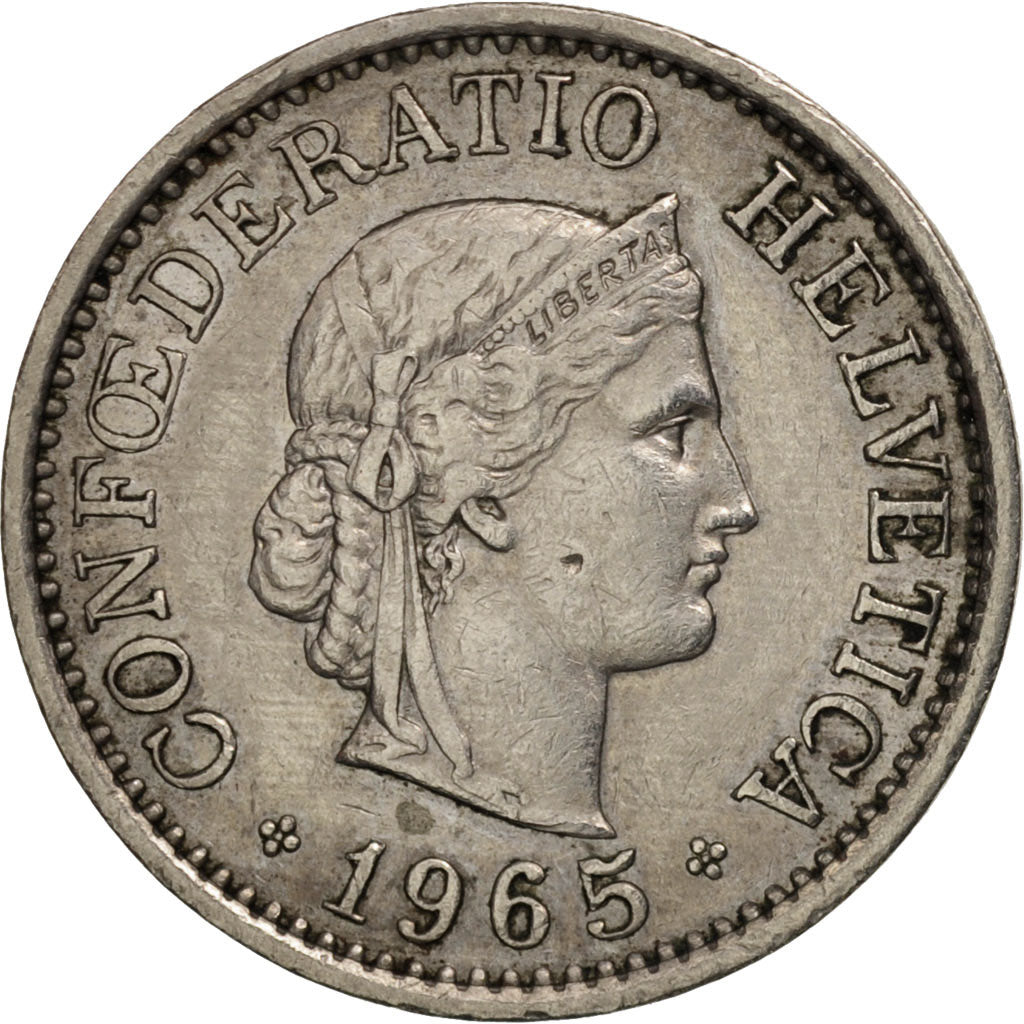 Münze, Schweiz, 10 Rappen, 1965, Bern, SS+, Copper-nickel, KM:27