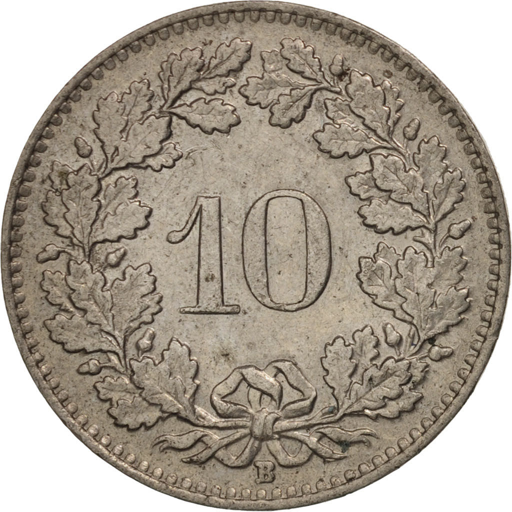 Moneta, Szwajcaria, 10 Rappen, 1955, Bern, AU(50-53), Miedź-Nikiel, KM:27