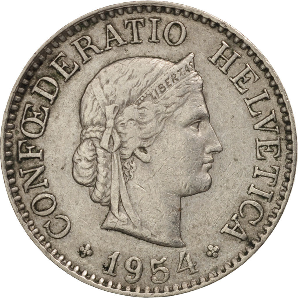 Münze, Schweiz, 10 Rappen, 1954, Bern, SS, Copper-nickel, KM:27
