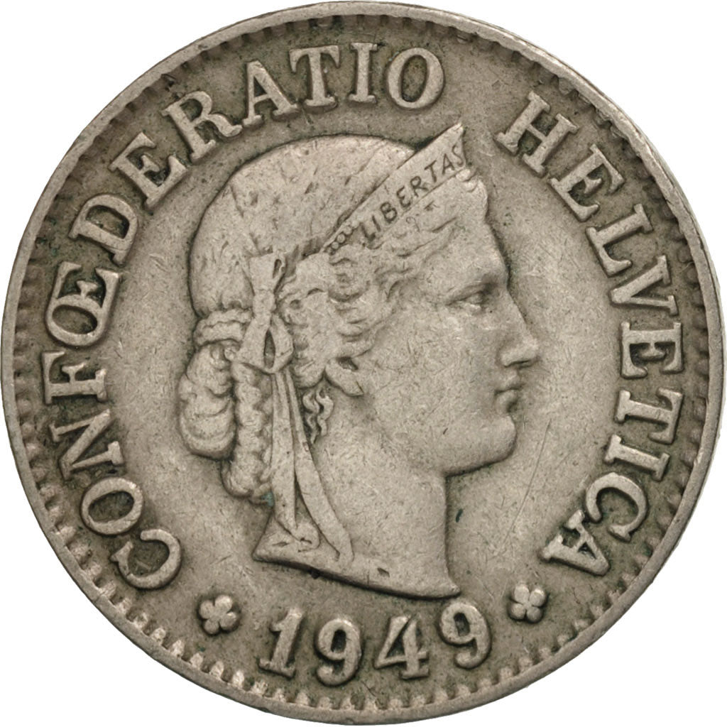 Coin, Switzerland, 10 Rappen, 1949, Bern, VF(30-35), Copper-nickel, KM:27