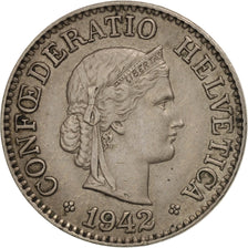 Switzerland, 10 Rappen, 1942, Bern, AU(50-53), Copper-nickel, KM:27