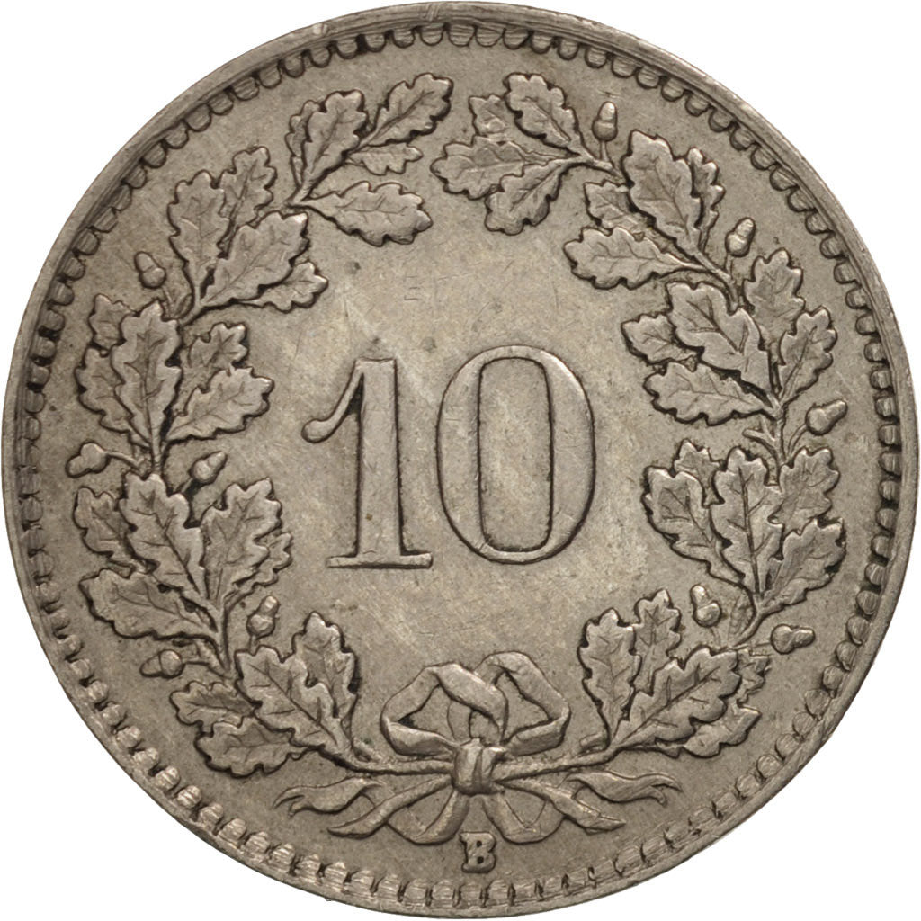 Switzerland, 10 Rappen, 1942, Bern, AU(50-53), Copper-nickel, KM:27