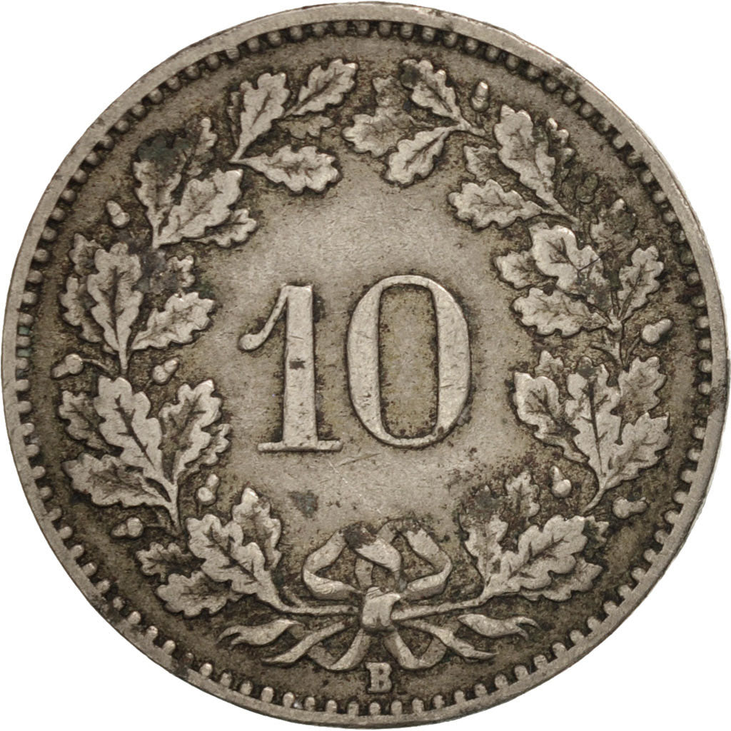 Switzerland, 10 Rappen, 1920, Bern, VF(20-25), Copper-nickel, KM:27
