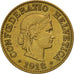 Switzerland, 10 Rappen, 1918, Bern, AU(50-53), Brass, KM:27A