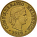 Switzerland, 10 Rappen, 1918, Bern, AU(50-53), Brass, KM:27A