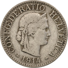 Switzerland, 10 Rappen, 1914, Bern, VF(20-25), Copper-nickel, KM:27