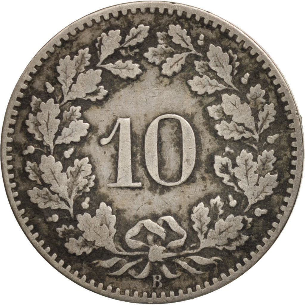 Switzerland, 10 Rappen, 1894, Bern, VF(30-35), Copper-nickel, KM:27