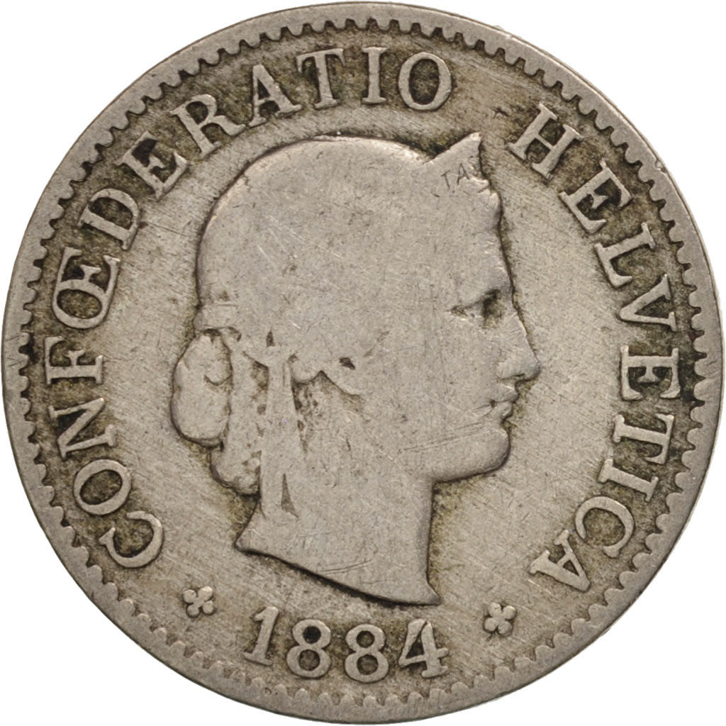 Monnaie, Suisse, 5 Rappen, 1884, Bern, B, Copper-nickel, KM:26